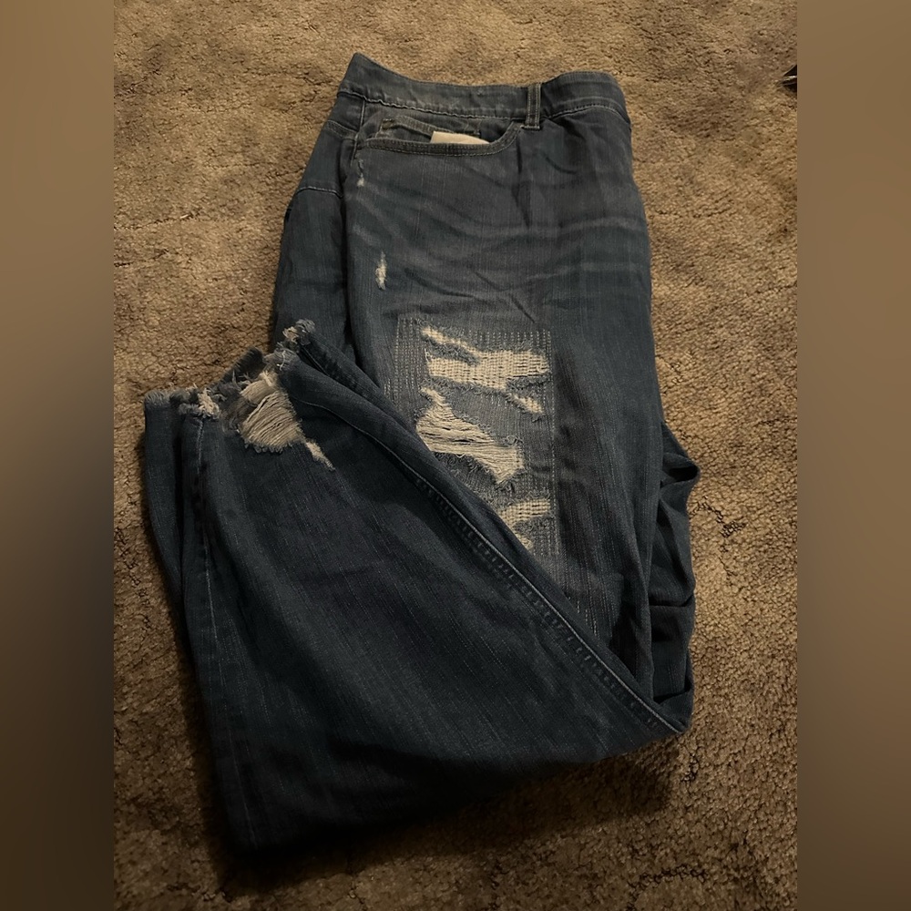 TORRID BombShell Skinny Distressed Blue Jeans - Picture 1 of 4